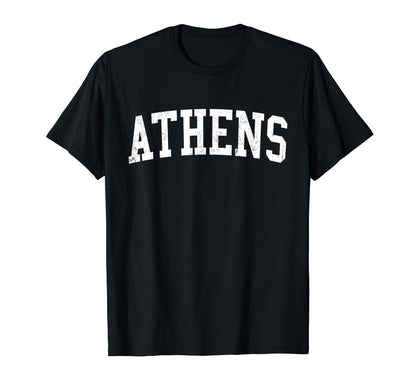 Athens Tn Distressed White Varsity T-Shirt - Trendy Graphic Men Women - T-Shirt, Sweatshirt, Hoodie
