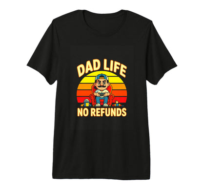 Dad Life No Refunds Funny Gamer Dad Tri T-Shirt - Custom Art Print Unisex - T-Shirt, Sweatshirt, Hoodie