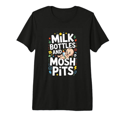 Funny Rock Milk Bottles And Mosh T-Shirt - Casual Everyday Wear Men Women - T-Shirt, Sweatshirt, Hoodie