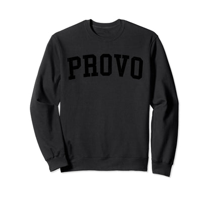 Provo Ut Distressed Black Varsity Sweatshirt - Trendy Graphic for Adults - T-Shirt, Sweatshirt, Hoodie