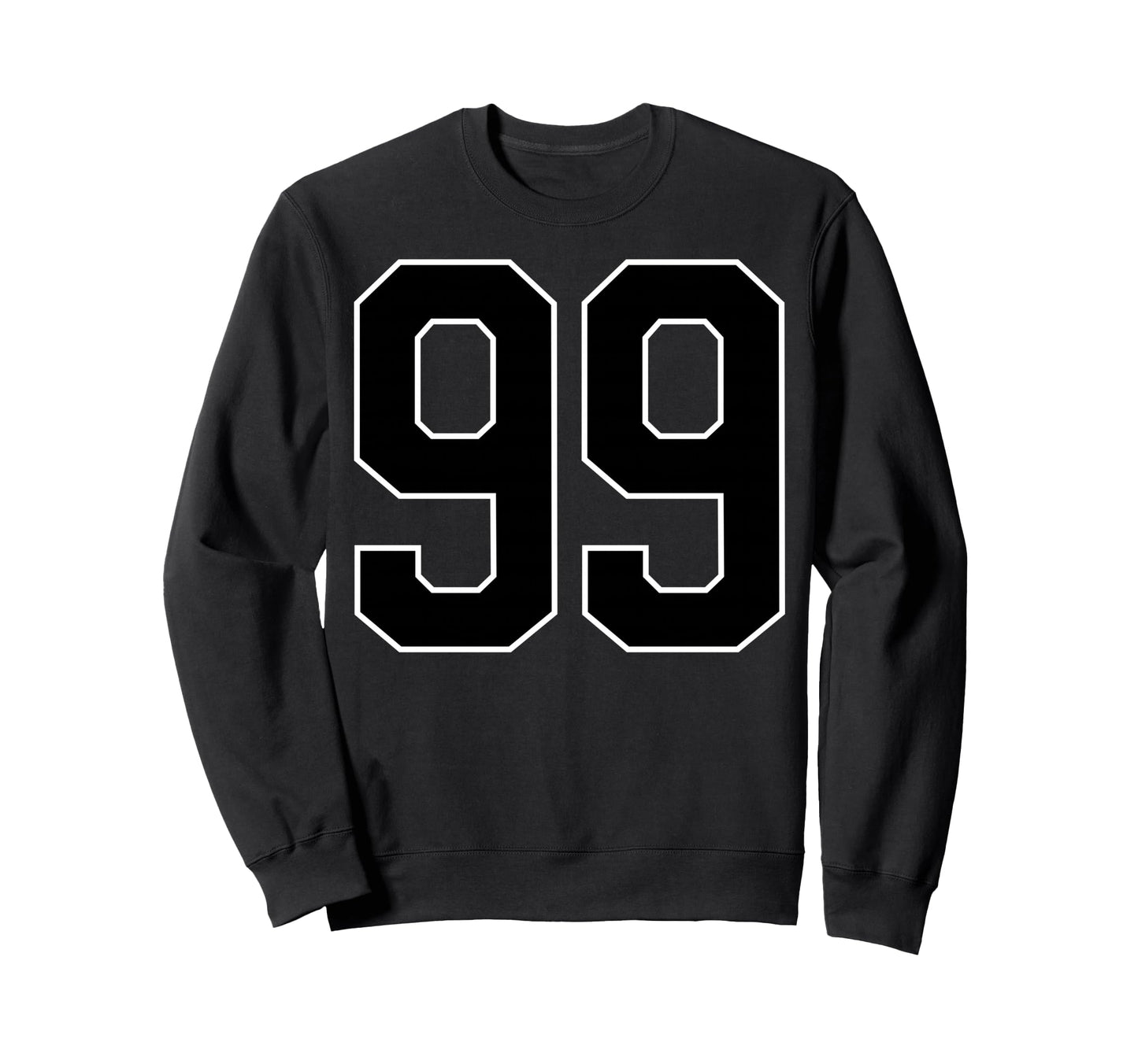 Black Sports Team Number 99 Fan Sweatshirt - Graphic Print Unisex - T-Shirt, Sweatshirt, Hoodie