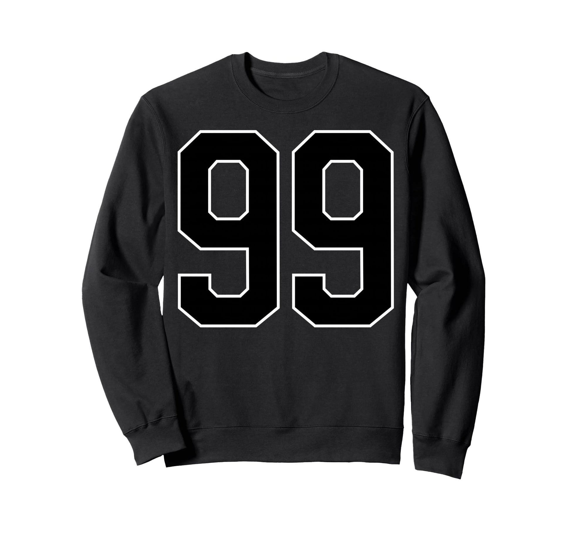 Black Sports Team Number 99 Fan Sweatshirt - Graphic Print Unisex - T-Shirt, Sweatshirt, Hoodie