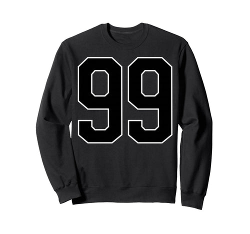 Black Sports Team Number 99 Fan Sweatshirt - Graphic Print Unisex - T-Shirt, Sweatshirt, Hoodie