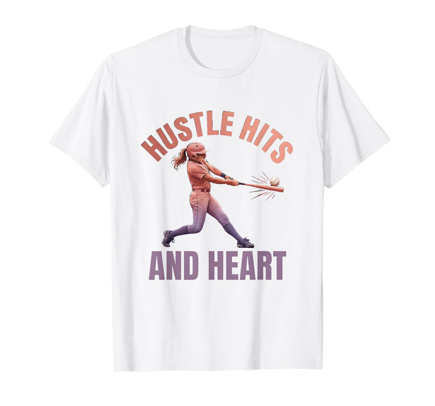 Hustle Hits And Heart Baseball T-Shirt - Custom Art Print Men Women - T-Shirt, Sweatshirt, Hoodie