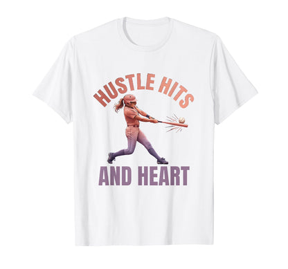 Hustle Hits And Heart Baseball T-Shirt - Custom Art Print Men Women - T-Shirt, Sweatshirt, Hoodie