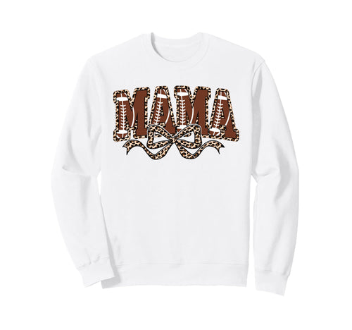 Leopard Football Mama Coquette Bow Sweatshirt - Unique Graphic Unisex - T-Shirt, Sweatshirt, Hoodie
