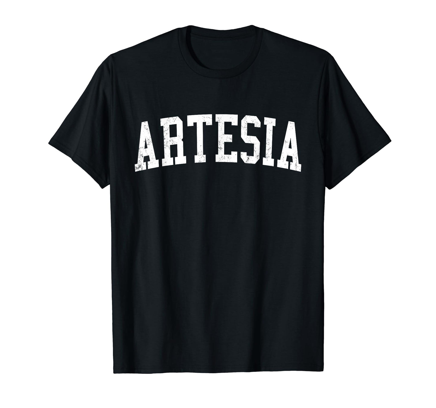Artesia Ca Distressed White Varsity T-Shirt - Custom Art Print for Adults - T-Shirt, Sweatshirt, Hoodie