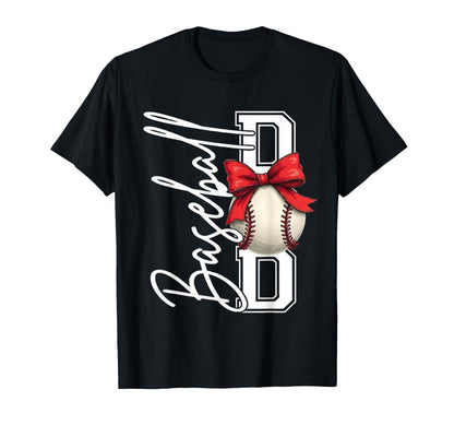 Baseball Dad Coquette Bow Fathers Day T-Shirt - Trendy Graphic Unisex - T-Shirt, Sweatshirt, Hoodie