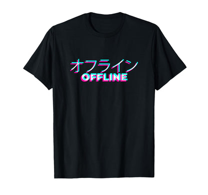 Japanese 90S Synthwave Glitch Offline T-Shirt - Custom Art Print Unisex - T-Shirt, Sweatshirt, Hoodie