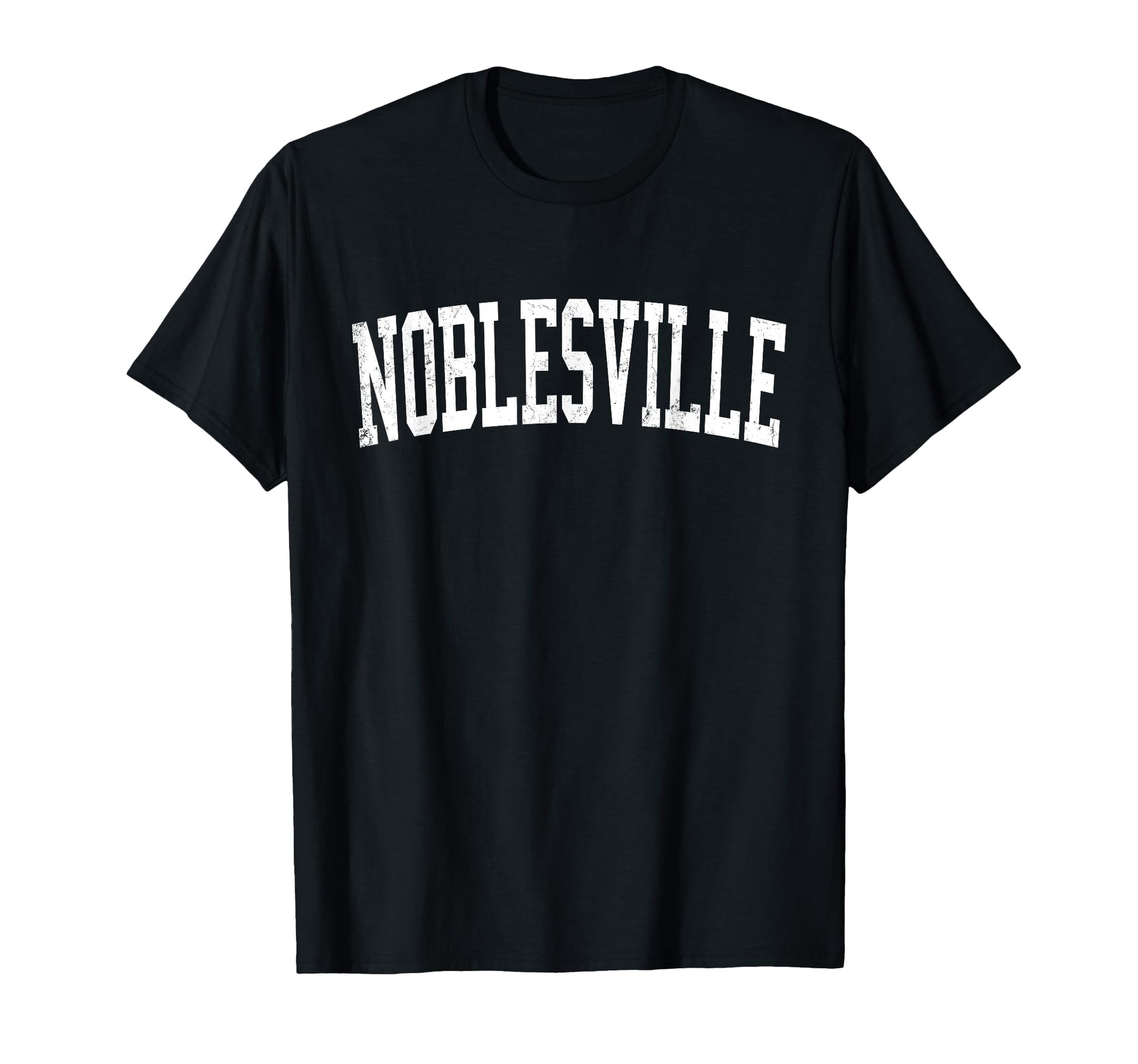 Noblesville Distressed White Varsity T-Shirt - Graphic Print Unisex - T-Shirt, Sweatshirt, Hoodie