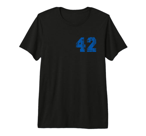 Blue Baseball Team Number 42 Tri T-Shirt - Casual Everyday Wear for Adults - T-Shirt, Sweatshirt, Hoodie