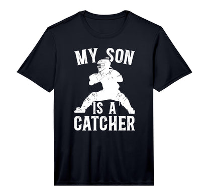 Mens My Son Is Baseball Catcher Dad T-Shirt - Custom Art Print for Adults - T-Shirt, Sweatshirt, Hoodie
