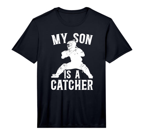 Mens My Son Is Baseball Catcher Dad T-Shirt - Custom Art Print for Adults - T-Shirt, Sweatshirt, Hoodie