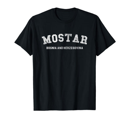 Varsity Mostar Bosnia And Herzegovina T-Shirt - Minimalist Print Men Women - T-Shirt, Sweatshirt, Hoodie