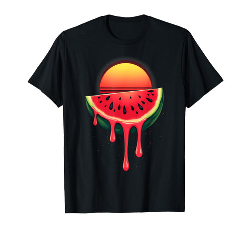 Aesthetic Vaporwave Sunset Watermelon T-Shirt - Graphic Print Men Women - T-Shirt, Sweatshirt, Hoodie