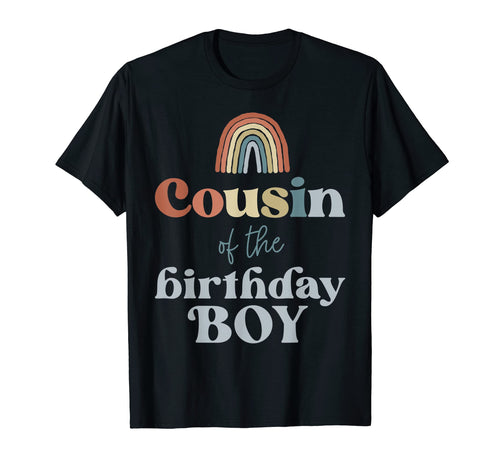 Cousin Birthday Boho Rainbow Party Supplies T-Shirt - Trendy Graphic Unisex - T-Shirt, Sweatshirt, Hoodie