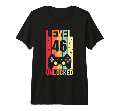 Level 46 Unlocked Gamer Funny 46Th T-Shirt - Novelty Apparel for Adults - T-Shirt, Sweatshirt, Hoodie