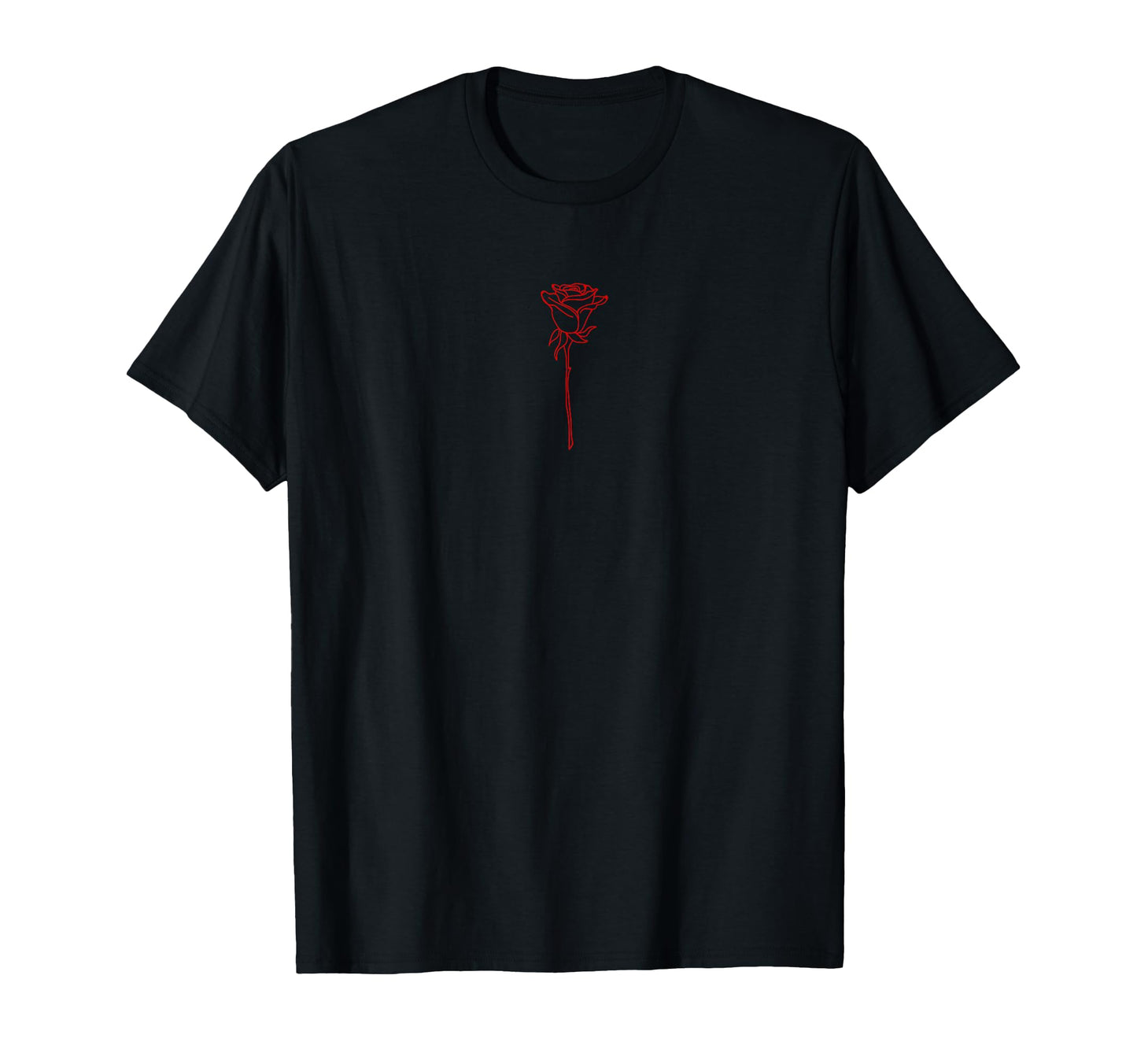 Minimalist Aesthetic Red Rose Soft T-Shirt - Novelty Apparel for Adults - T-Shirt, Sweatshirt, Hoodie