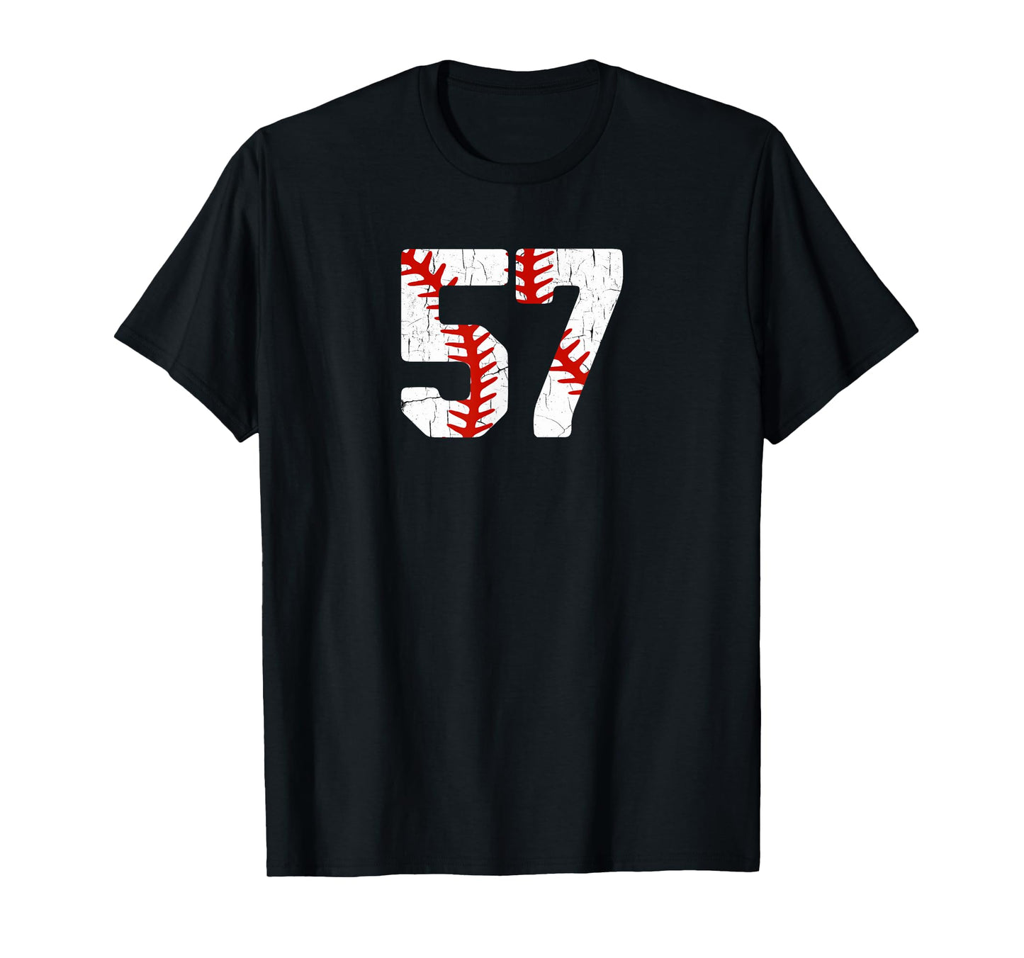 Baseball Player Jersey Number 57 57 T-Shirt - Fun Novelty Design Unisex - T-Shirt, Sweatshirt, Hoodie
