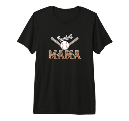 Baseball Mama Game Day Leopard Mom T-Shirt - Trendy Graphic Men Women - T-Shirt, Sweatshirt, Hoodie