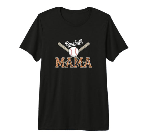 Baseball Mama Game Day Leopard Mom T-Shirt - Trendy Graphic Men Women - T-Shirt, Sweatshirt, Hoodie