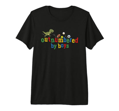 Outnumbered Mom Football Baseball T-Shirt - Casual Everyday Wear Men Women - T-Shirt, Sweatshirt, Hoodie