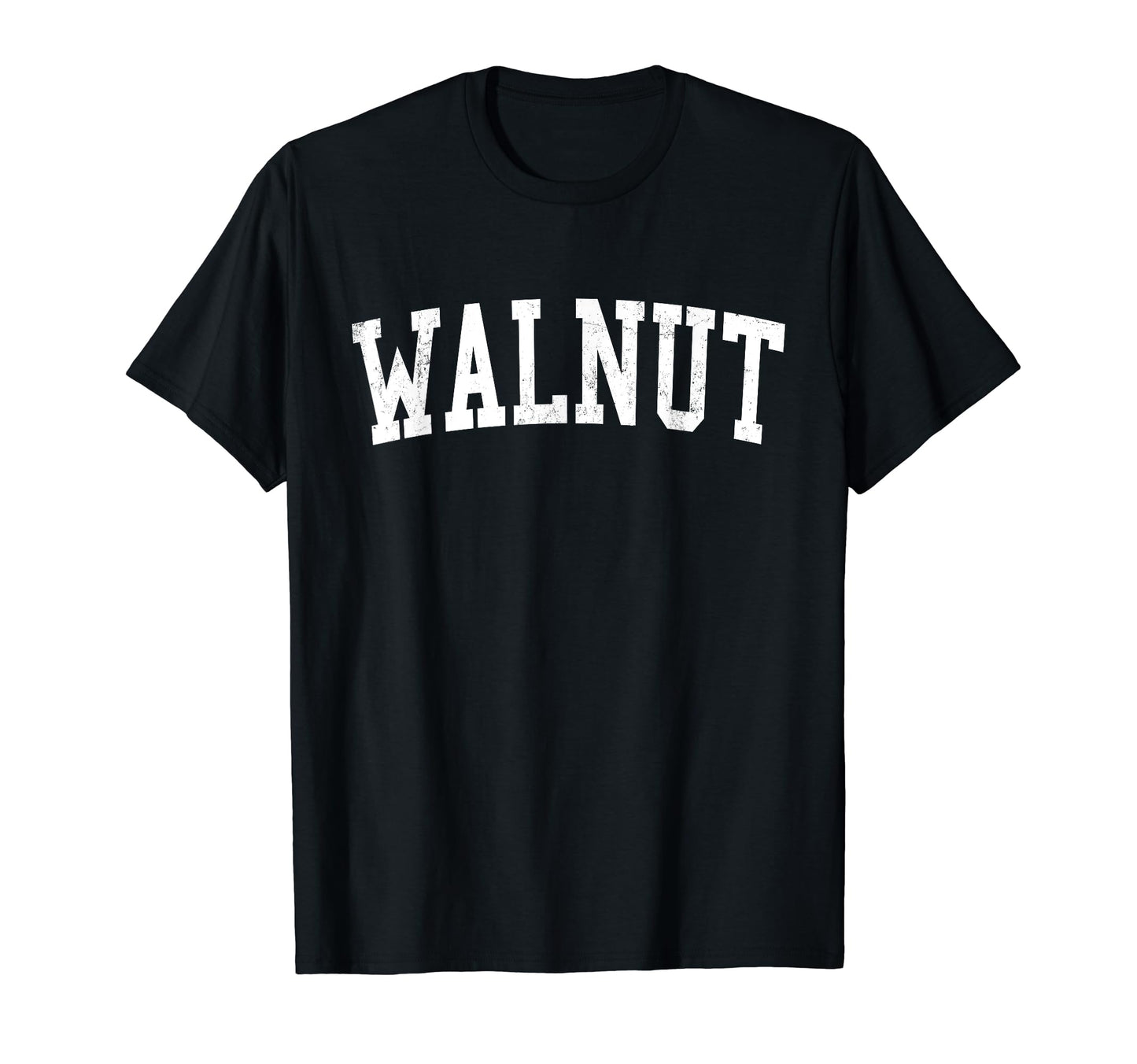 Walnut Ca Distressed White Varsity T-Shirt - Minimalist Print for Adults - T-Shirt, Sweatshirt, Hoodie