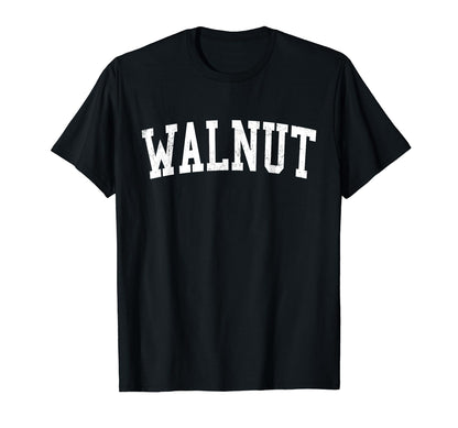 Walnut Ca Distressed White Varsity T-Shirt - Minimalist Print for Adults - T-Shirt, Sweatshirt, Hoodie