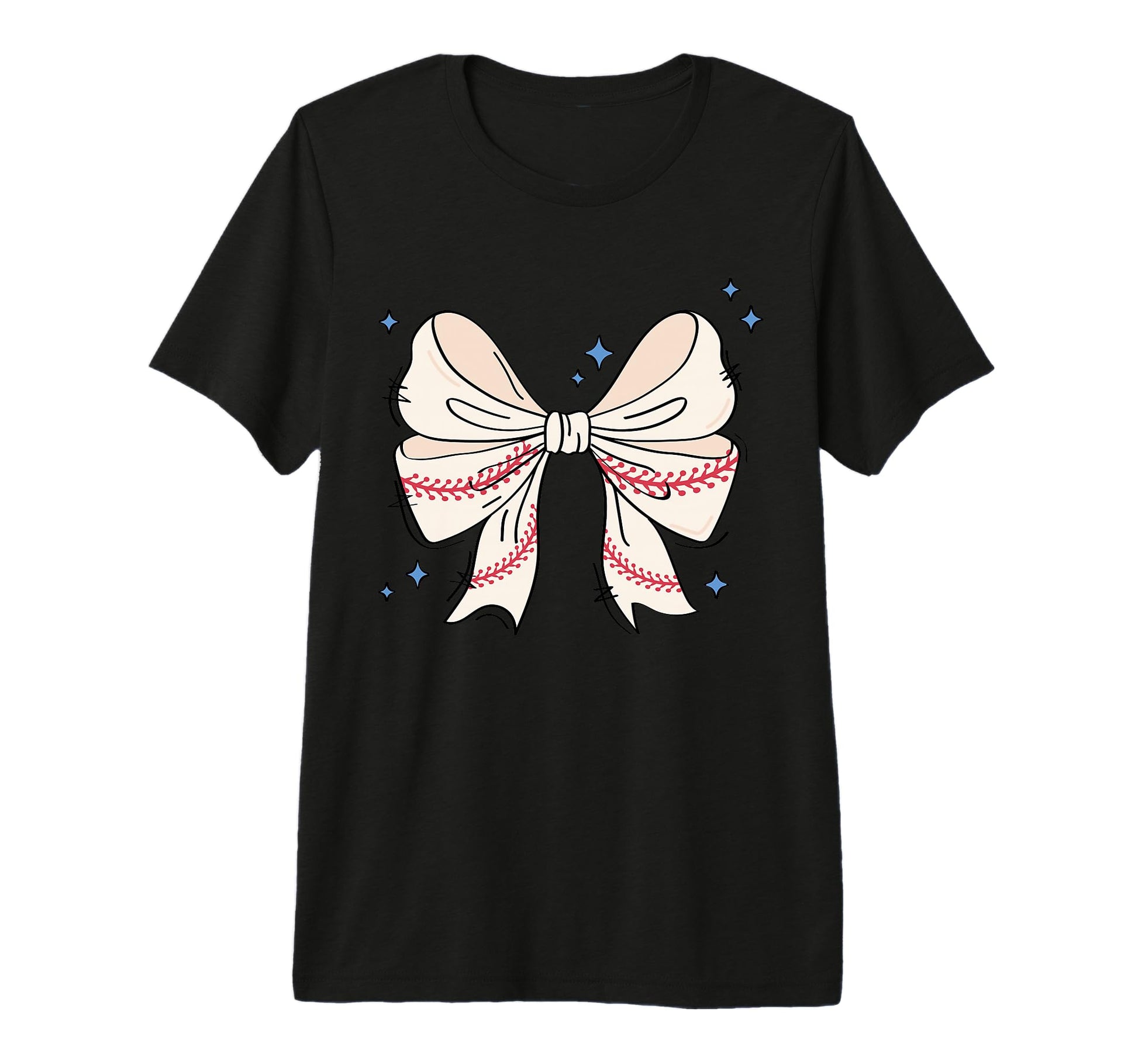 Bow Coquette Ribbon American Baseball T-Shirt - Minimalist Print Unisex - T-Shirt, Sweatshirt, Hoodie