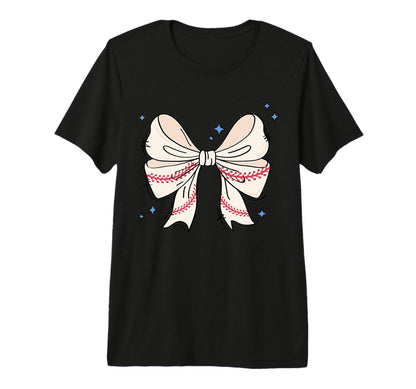 Bow Coquette Ribbon American Baseball T-Shirt - Minimalist Print Unisex - T-Shirt, Sweatshirt, Hoodie