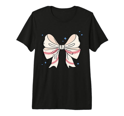 Bow Coquette Ribbon American Baseball T-Shirt - Minimalist Print Unisex - T-Shirt, Sweatshirt, Hoodie