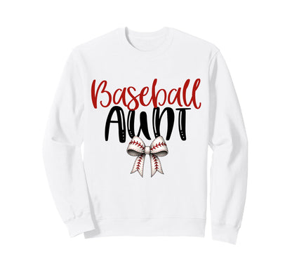 Baseball Aunt Coquette Bow Game Day Sweatshirt - Streetwear Style Unisex - T-Shirt, Sweatshirt, Hoodie