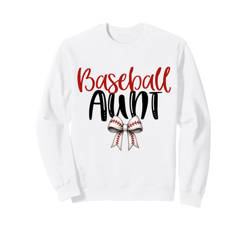 Baseball Aunt Coquette Bow Game Day Sweatshirt - Streetwear Style Unisex - T-Shirt, Sweatshirt, Hoodie
