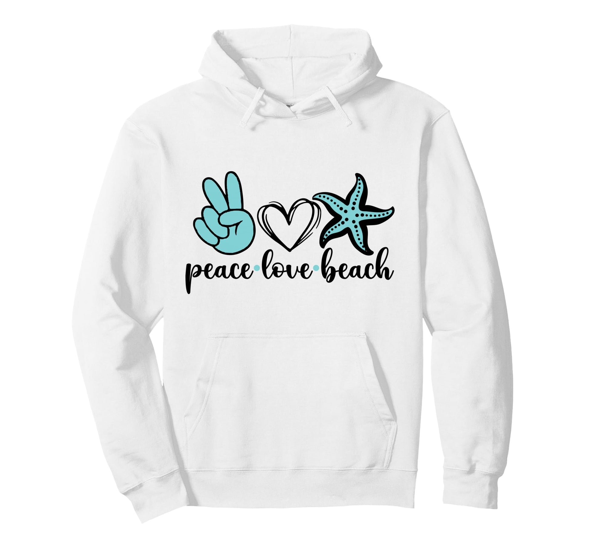 Peace Love Beach Hoodie - Trendy Graphic Men Women - T-Shirt, Sweatshirt, Hoodie