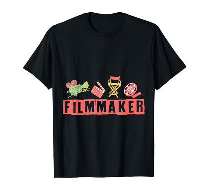 Filmmaker Camera Clapperboard Chair T-Shirt - Custom Art Print Men Women - T-Shirt, Sweatshirt, Hoodie