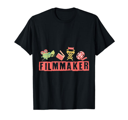 Filmmaker Camera Clapperboard Chair T-Shirt - Custom Art Print Men Women - T-Shirt, Sweatshirt, Hoodie