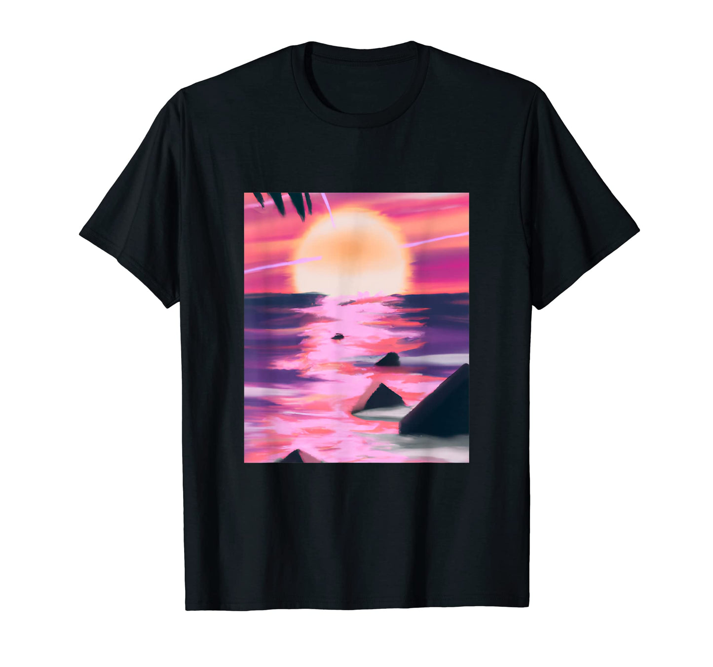 Vaporwave Sun Synthwave Sunset Aesthetic T-Shirt - Unique Graphic Unisex - T-Shirt, Sweatshirt, Hoodie