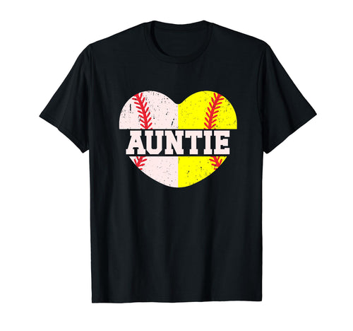 Auntie Baseball Softball Aunt Softball T-Shirt - Trendy Graphic Men Women - T-Shirt, Sweatshirt, Hoodie