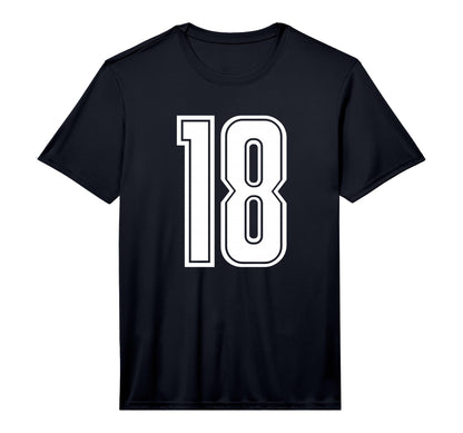 Number 18 White Sports Team Varsity T-Shirt - Novelty Apparel Men Women - T-Shirt, Sweatshirt, Hoodie