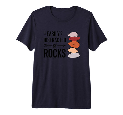 Easily Distracted Rocks Funny T-Shirt - Minimalist Print for Adults - T-Shirt, Sweatshirt, Hoodie
