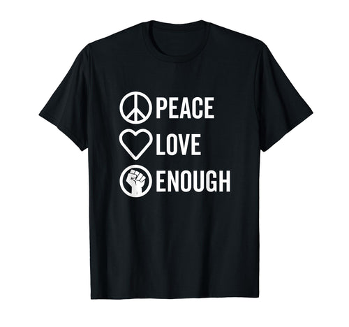 Peace Love Enough Bold Stacked Icons Dark T-Shirt - Minimalist Print Unisex - T-Shirt, Sweatshirt, Hoodie