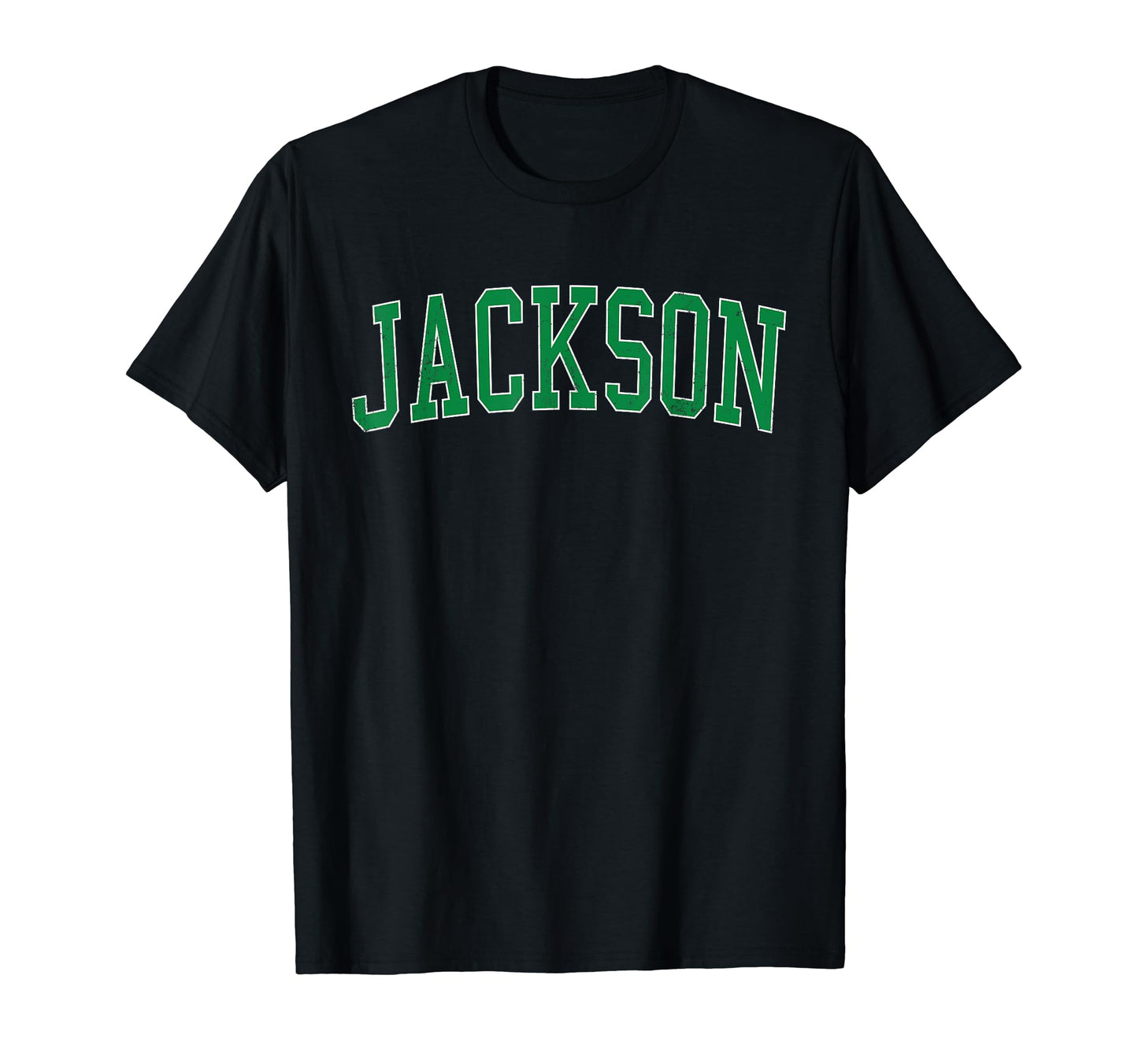 Jackson Mo Distressed Green Varsity T-Shirt - Trendy Graphic Men Women - T-Shirt, Sweatshirt, Hoodie