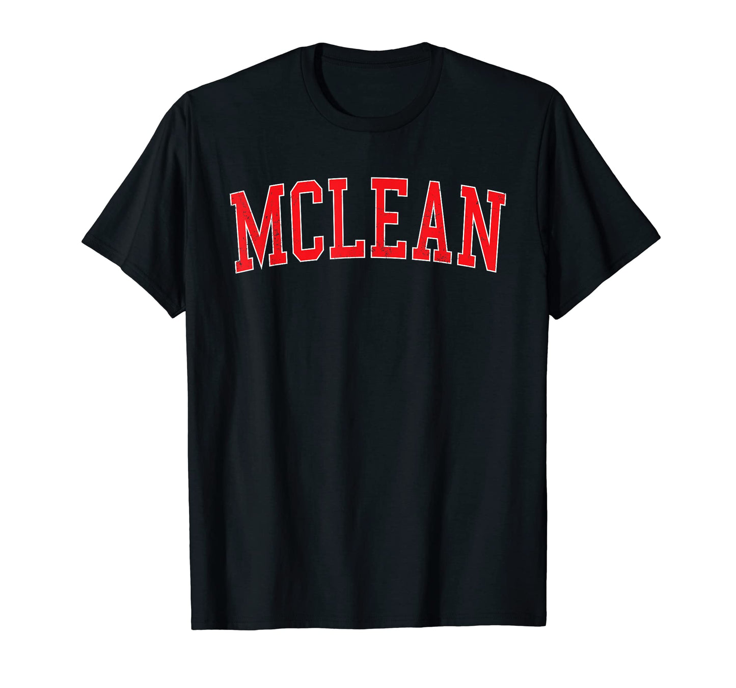 Mclean Va Varsity Red Text T-Shirt - Trendy Graphic Men Women - T-Shirt, Sweatshirt, Hoodie