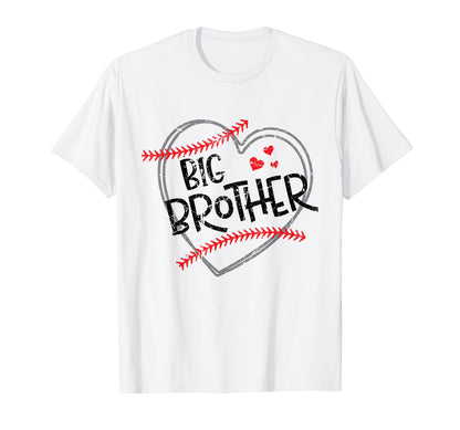 Brother Baseball Heart Funny Sporty T-Shirt - Casual Everyday Wear Unisex - T-Shirt, Sweatshirt, Hoodie