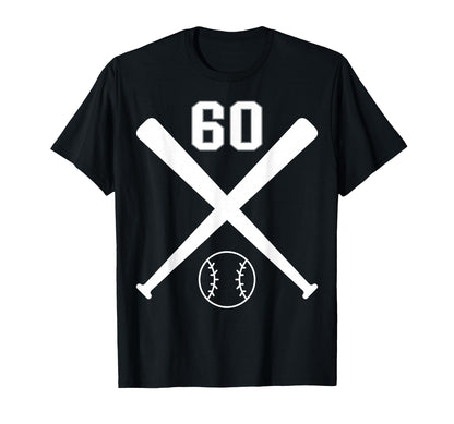 Baseball Softball Number 60 T-Shirt - Minimalist Print Men Women - T-Shirt, Sweatshirt, Hoodie