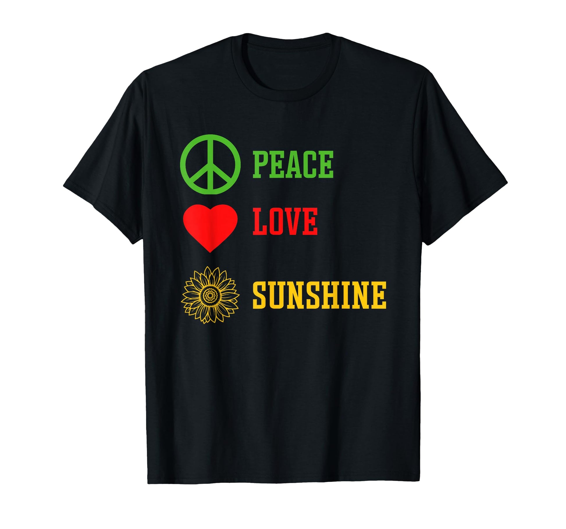 Sunflower Peace Love Sunshine T-Shirt - Novelty Apparel Men Women - T-Shirt, Sweatshirt, Hoodie