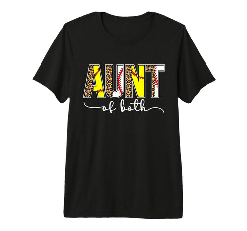 Baseball Softball Auntie Both Softball T-Shirt - Unique Graphic for Adults - T-Shirt, Sweatshirt, Hoodie