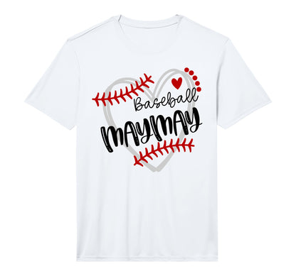 Personalized Baseball Heart Maymay T-Shirt - Custom Art Print Unisex - T-Shirt, Sweatshirt, Hoodie