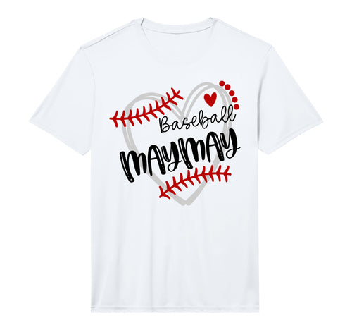 Personalized Baseball Heart Maymay T-Shirt - Custom Art Print Unisex - T-Shirt, Sweatshirt, Hoodie