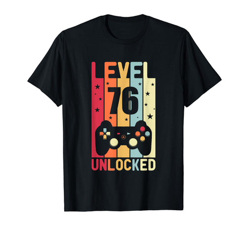 Level 76 Unlocked Gamer Funny 76Th T-Shirt - Unique Graphic for Adults - T-Shirt, Sweatshirt, Hoodie